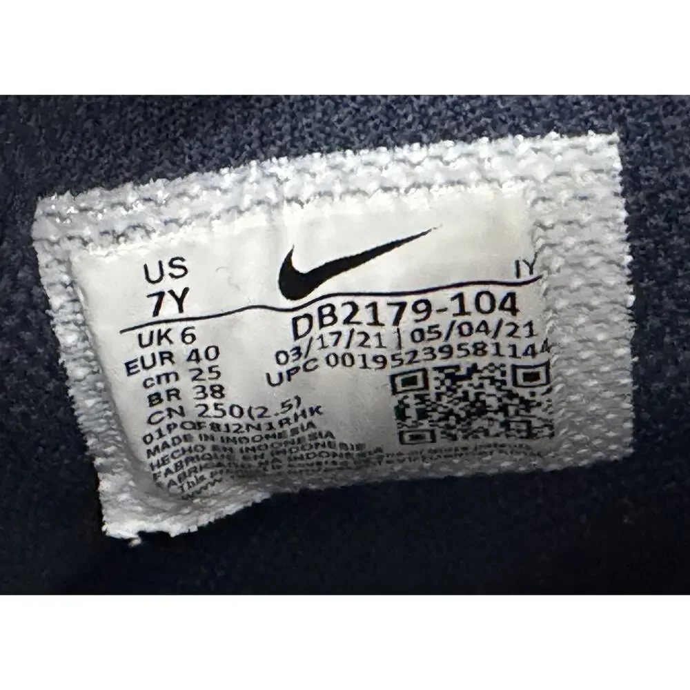 Nike Dunk High GS Midnight Navy 7Y Womens 8.5 DB2179-104 White Blue